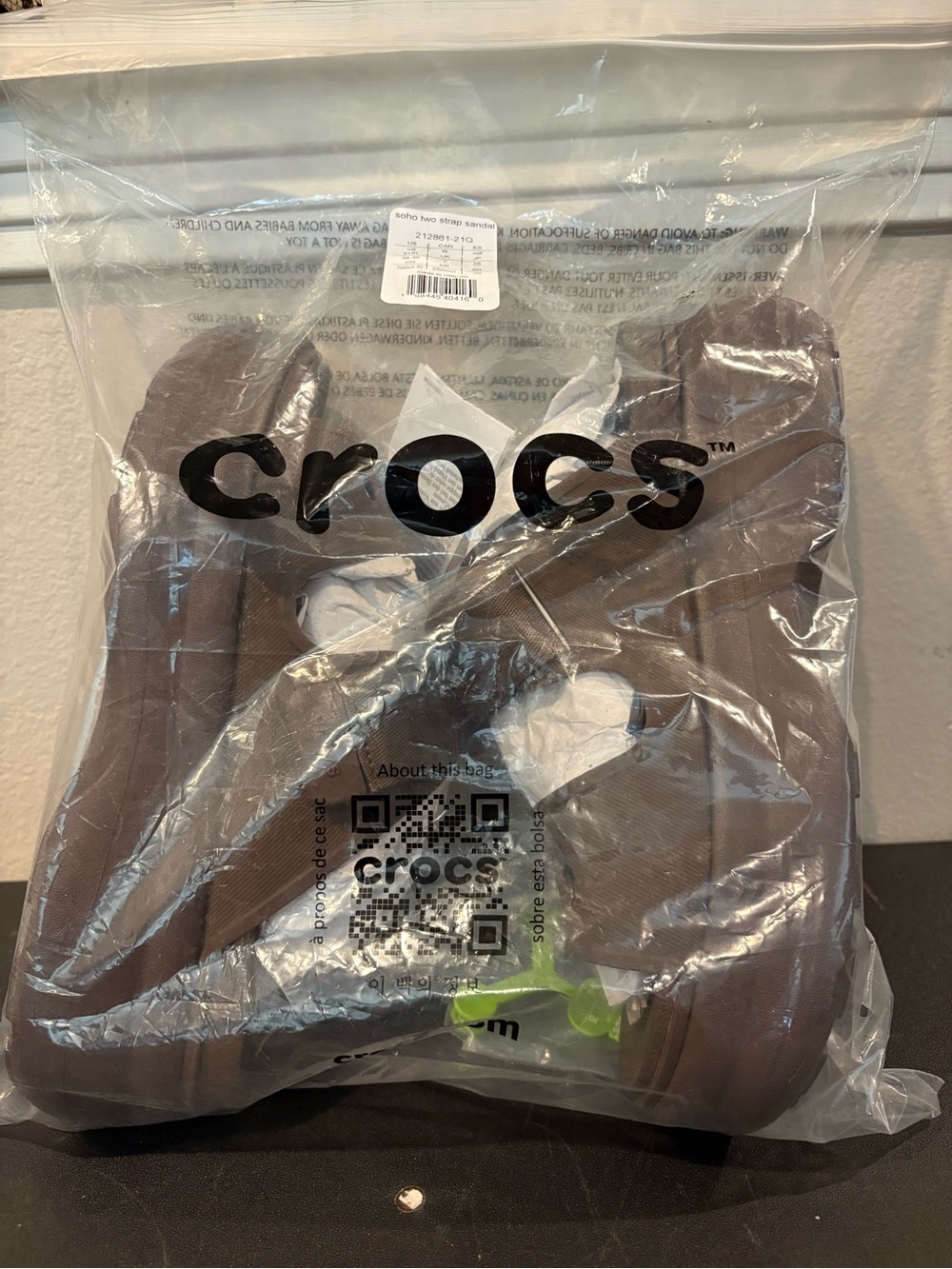 Crocs Women's Soho Two-Strap Sandals, Platform Sandals, Brown, Medium Width Sz 9 - Picture 10 of 10
